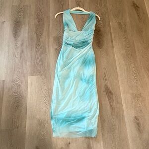 Zara Sky Blue Backless Dress